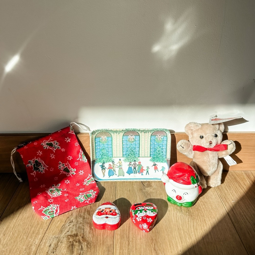 Vintage 1980's Christmas Trinket Lot Granny NOS